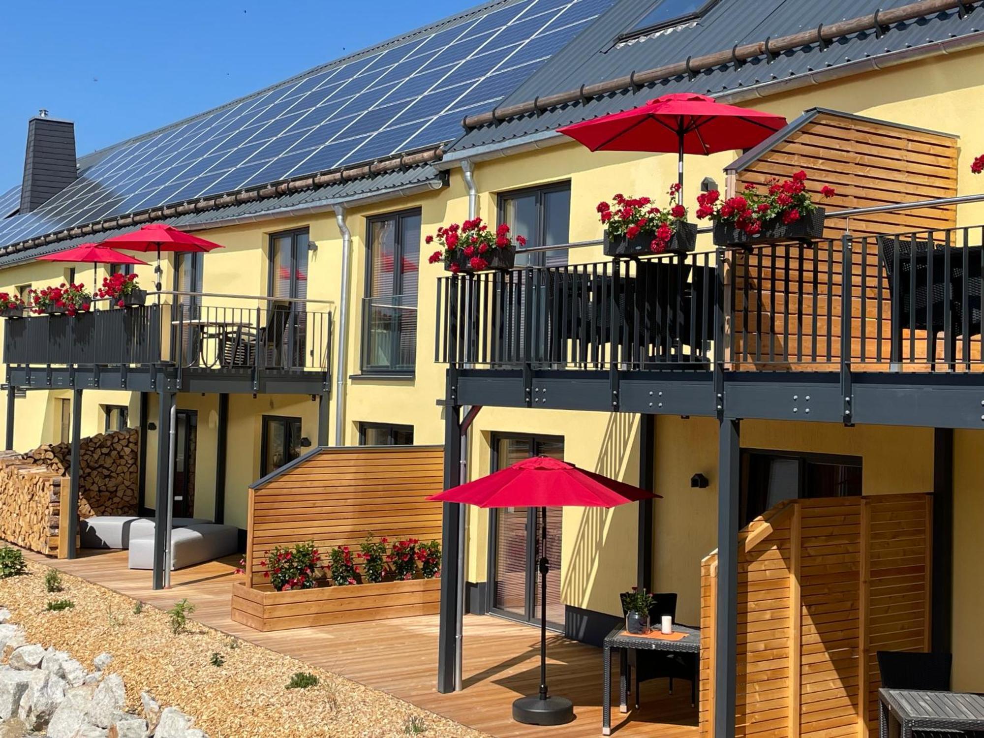 Chalet-Ferienwohnung Schlossblick, 51 Qm, Wellness/Fitness/Sauna - Bergroedelhof Feilitzsch エクステリア 写真
