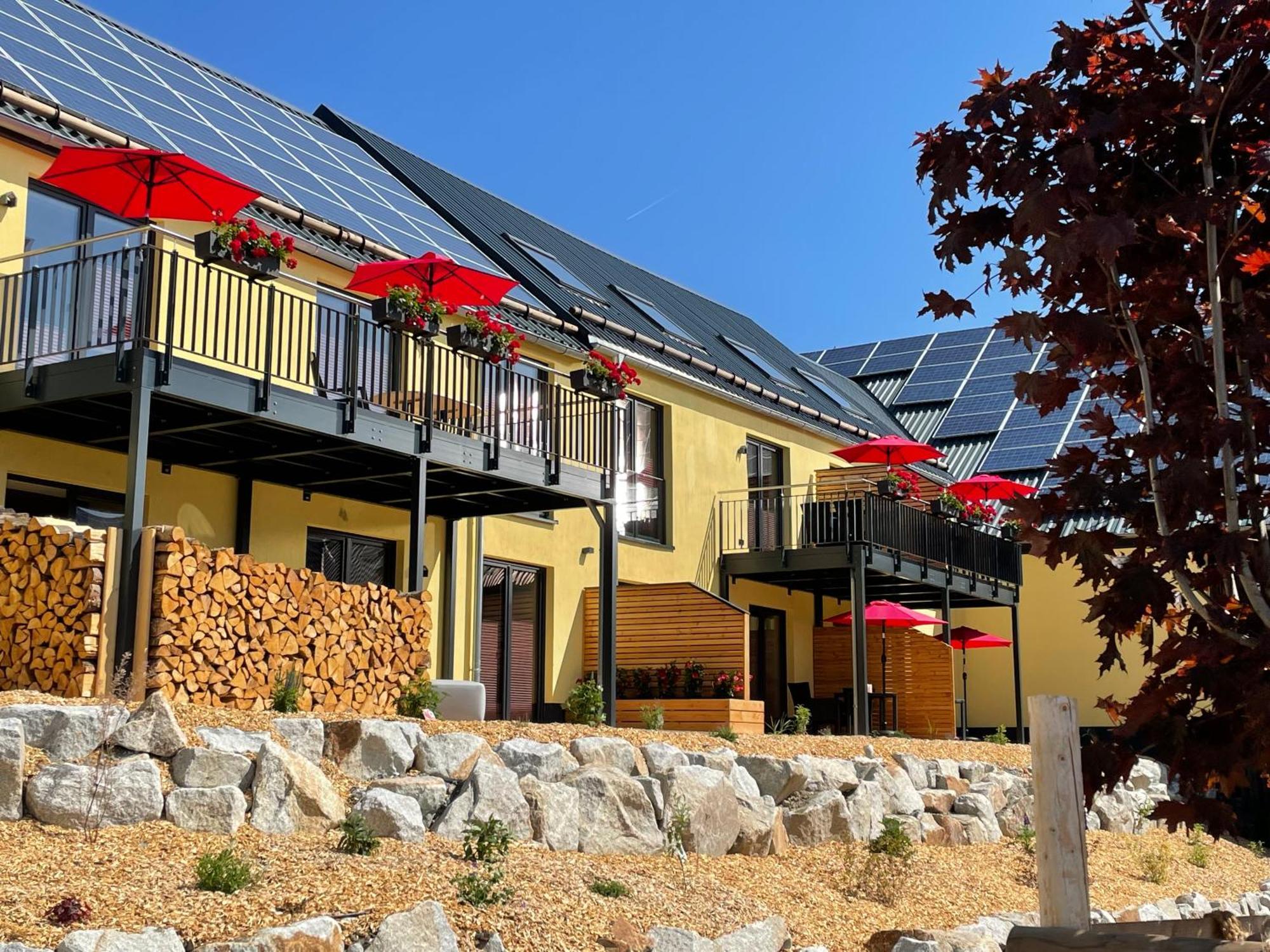 Chalet-Ferienwohnung Schlossblick, 51 Qm, Wellness/Fitness/Sauna - Bergroedelhof Feilitzsch エクステリア 写真